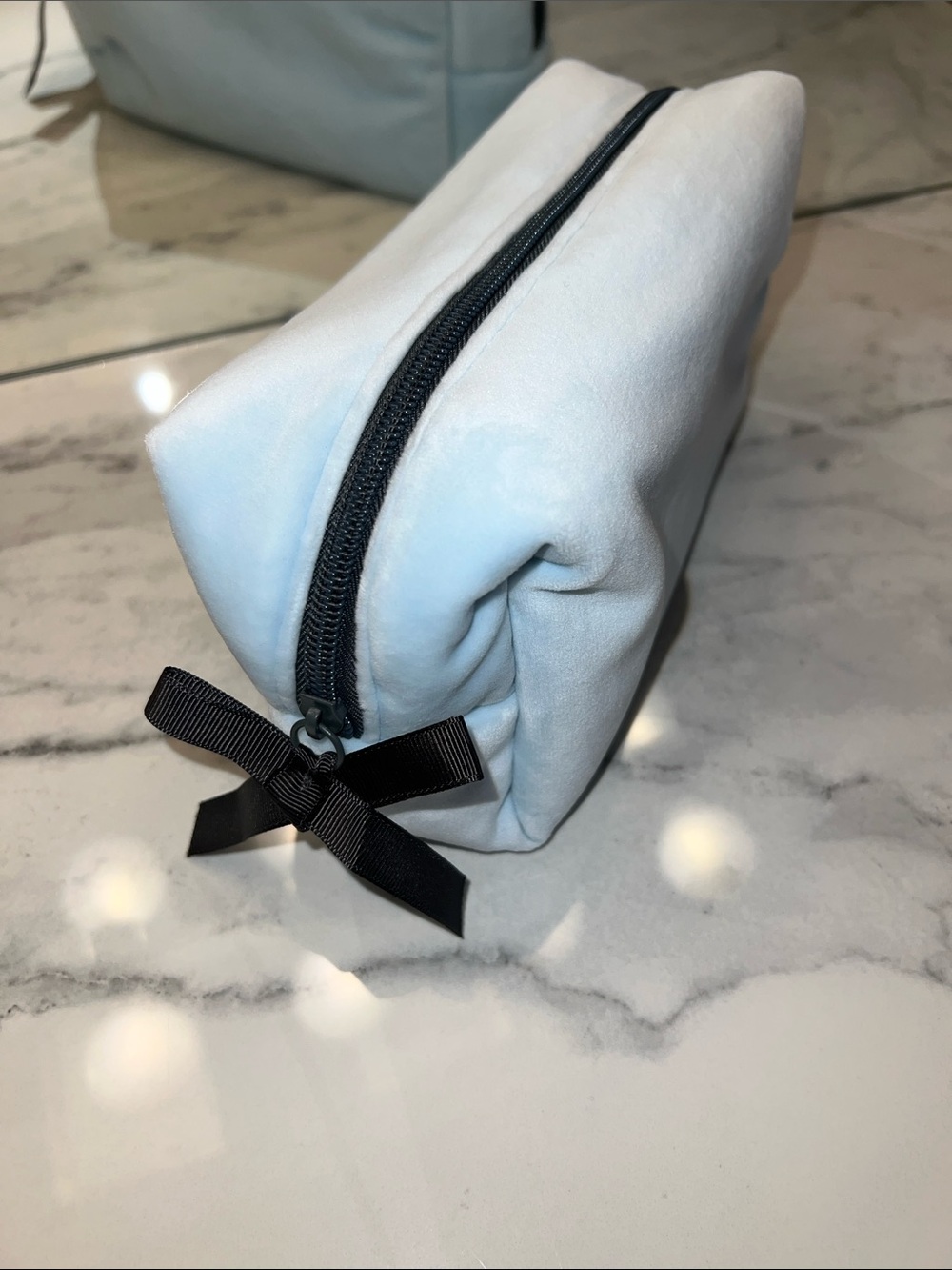 Light Blue Velvet Makeup Bag 🩵